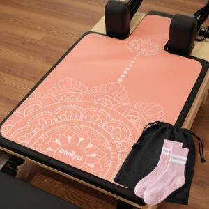 Atellya Pilates Reformer Mat Set – Coral | Non-Slip, Ultra-Light & Hygienic Cover