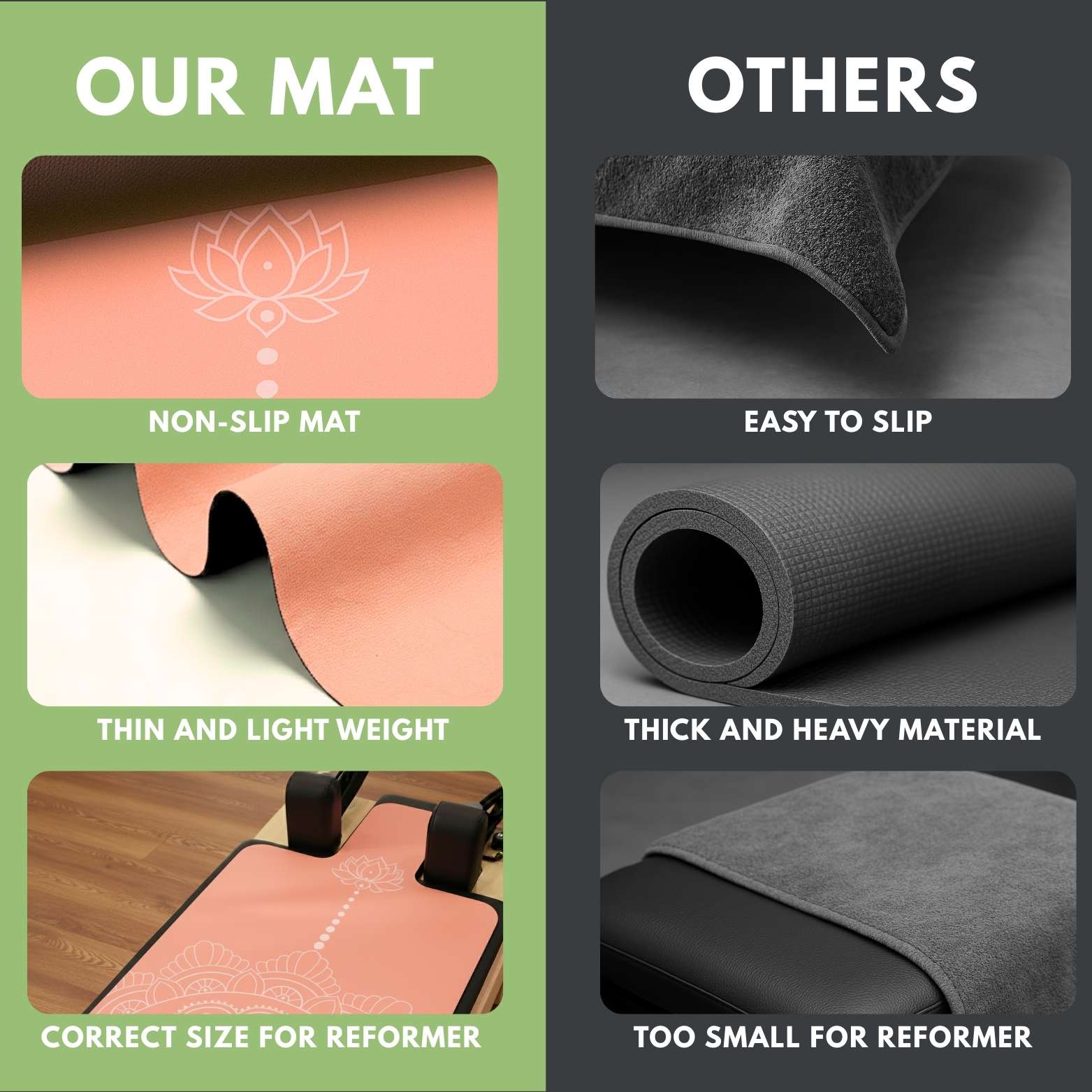 Lightweight Pilates Mat Travel Friendly Home Workouts